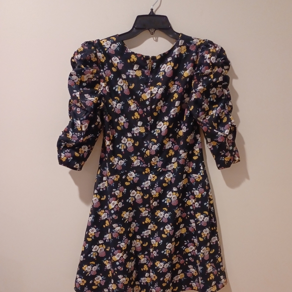 NWT REBECCA TAYLOR LA VIE WINTER POSEY FLORAL PRINT SILK TWILL DRESS SIZE M - Picture 8 of 11